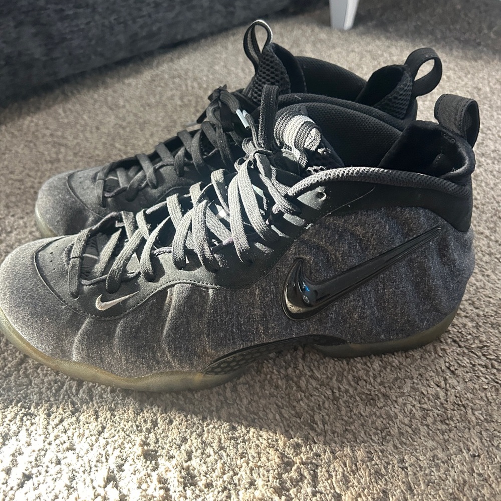 Nike Foamposite Black and Gray High-Top Sneakers
